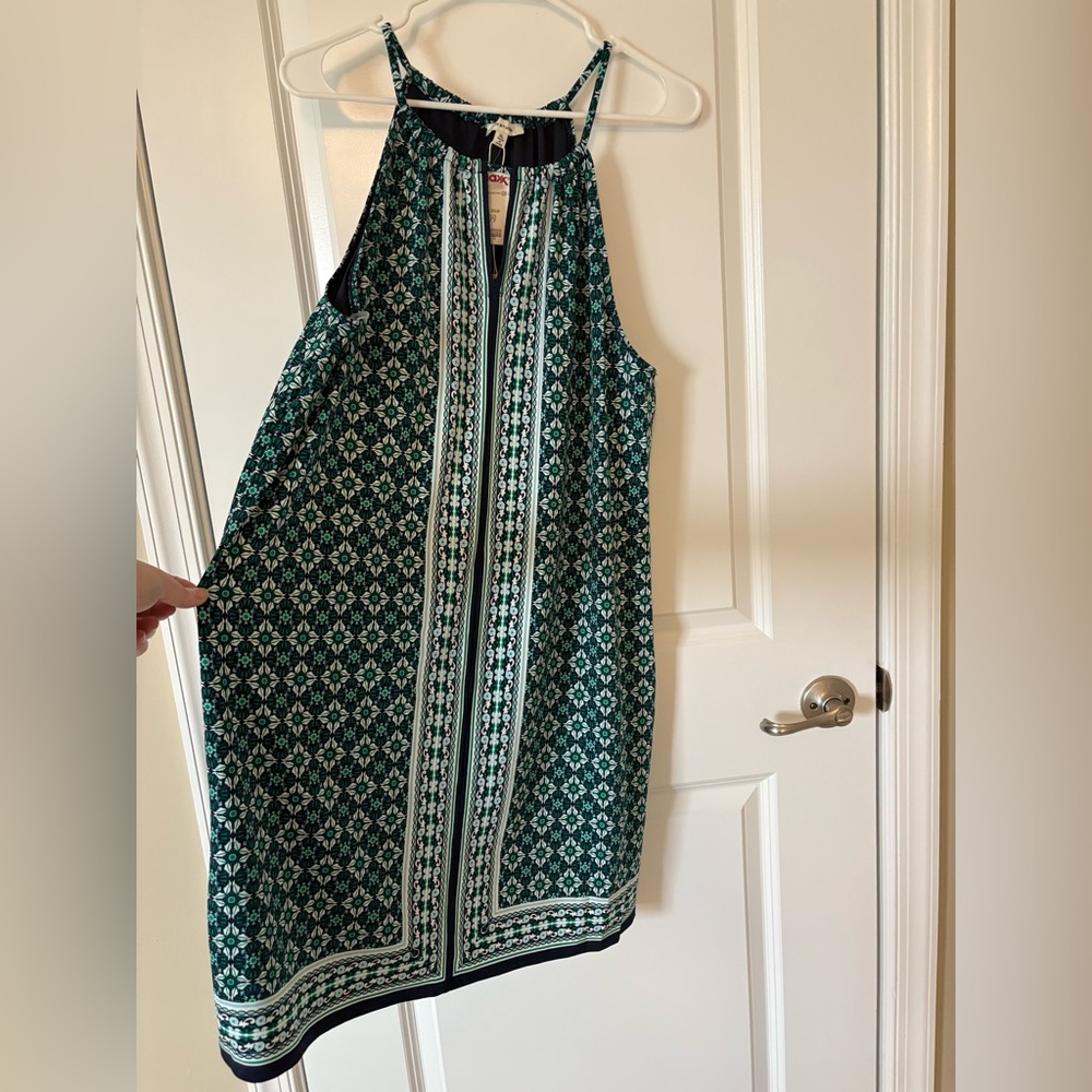 NEW Green and navy blue Patterned Sleeveless Dress max studio size XL